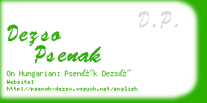 dezso psenak business card